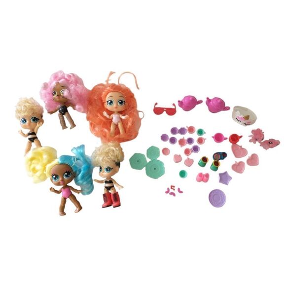 Itty Bitty Prettys Tea Party 5 Dolls Accessories Lot Large Set Miniatures Zuru. - Picture 10 of 14